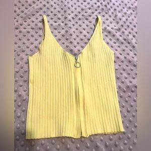 Urban Heritage neon yellow zip front tanktop size medium